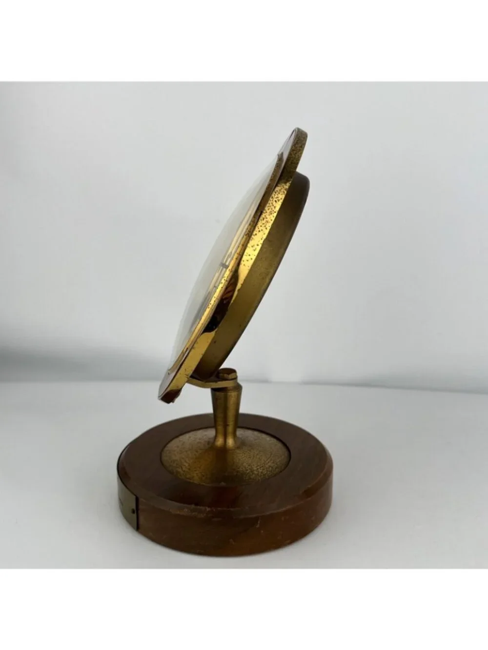 1965 MCM Lord Elgin Wood and Brass Pedestal Clock Weather Works Sales Award
